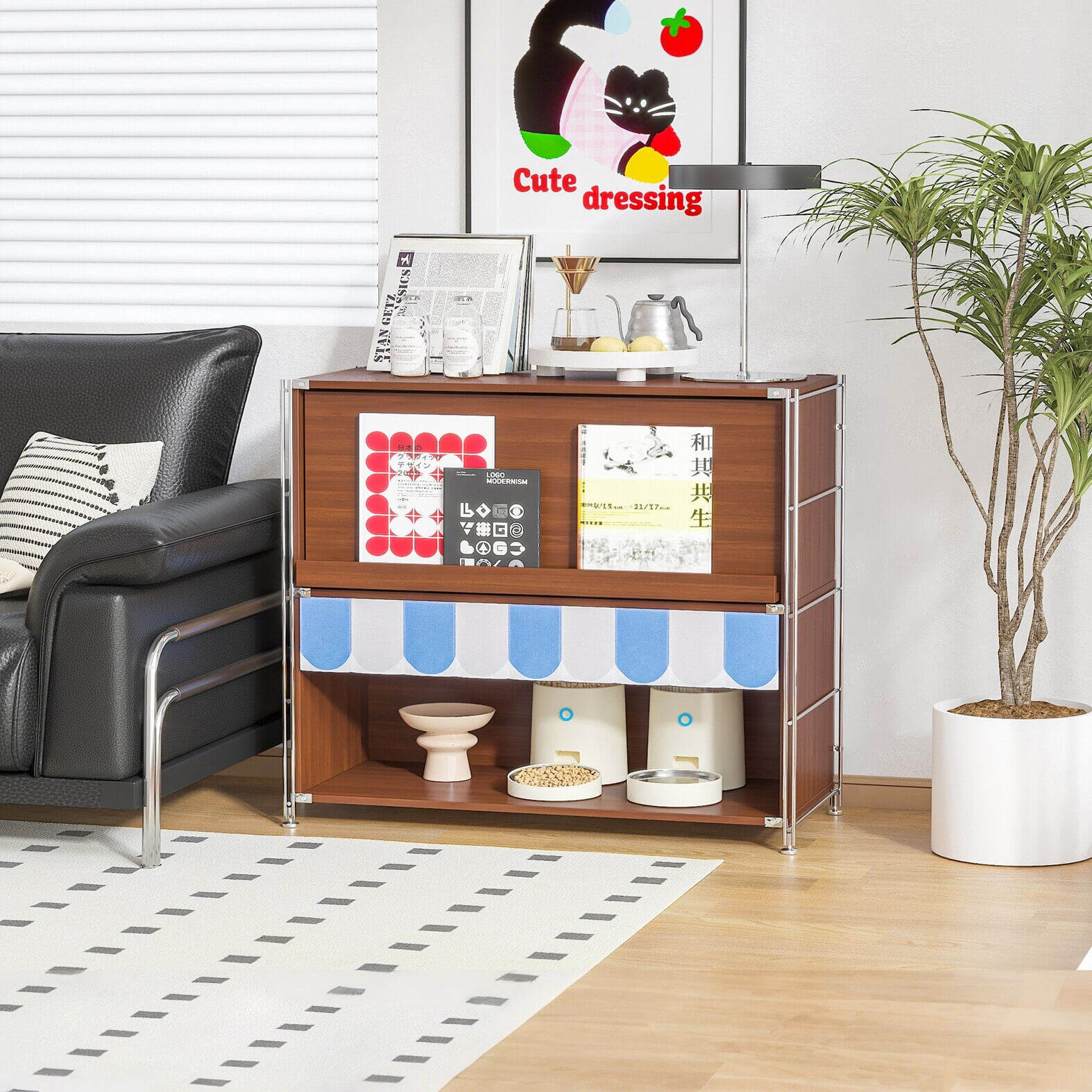 猫厕所猫砂柜室内猫家用咪食堂用餐一体人宠共用家具猫别墅宠物盆,淘宝优惠券,粉丝福利购,淘宝优惠卷