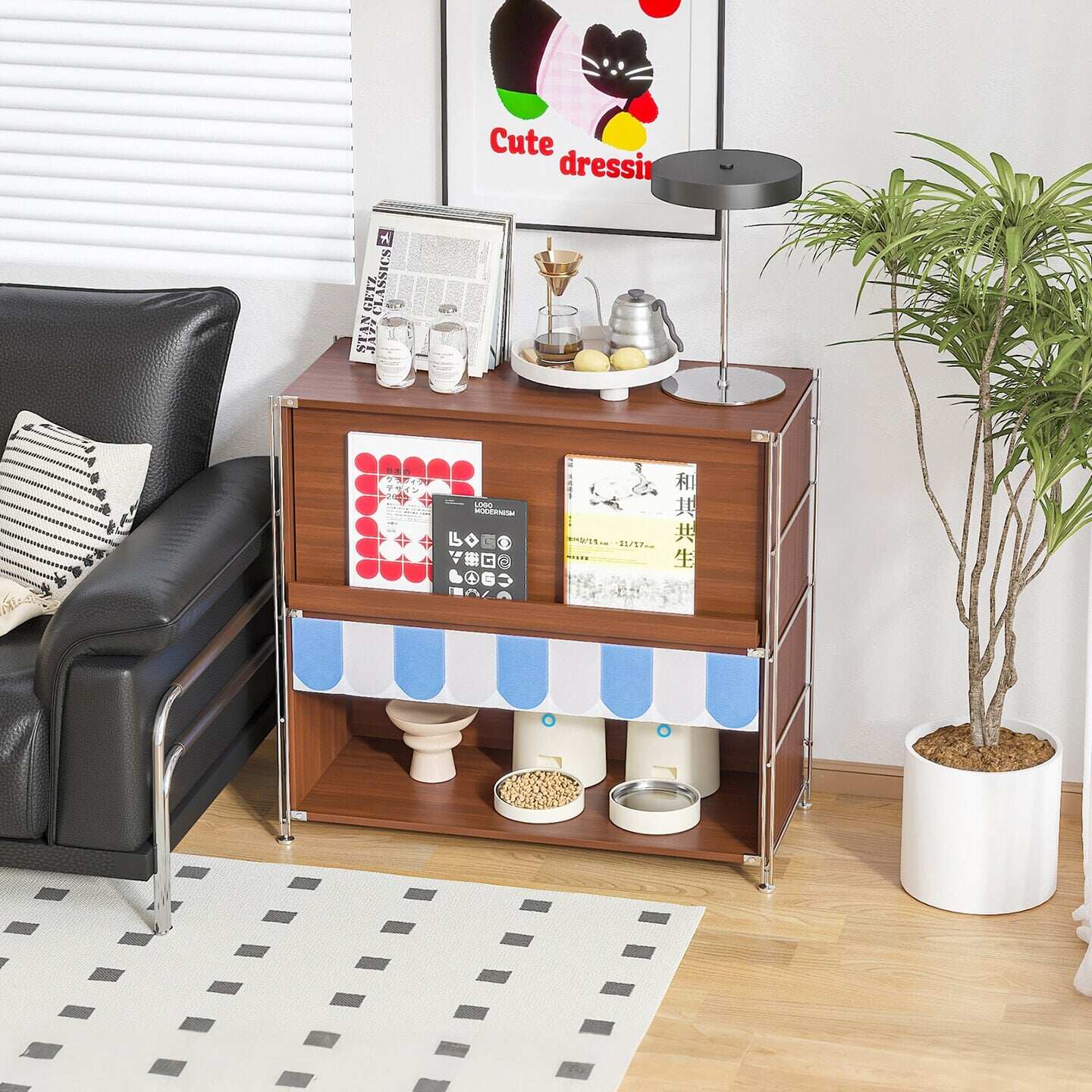 猫厕所猫砂柜室内猫家用咪食堂用餐一体人宠共用家具猫别墅宠物盆,淘宝优惠券,粉丝福利购,淘宝优惠卷