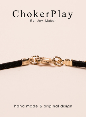 原创细皮绳双金珠窄款choker日韩简约风短款项圈颈带