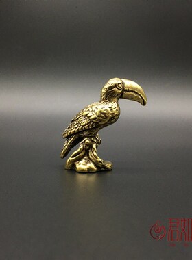 速发铜雕微雕 实心铜鸟小摆件 全铜嘴你巨迷鸟小铜鸟迷你小鸟器塑