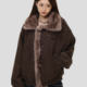 NOPASS fur collar workwear mountain carving cotton clothing