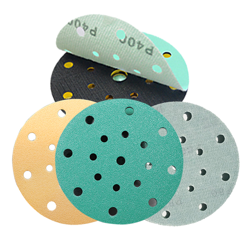 干磨砂纸6寸17孔电动费斯托进口圆形气磨黄砂纸白砂150抛光打磨片 - 图3