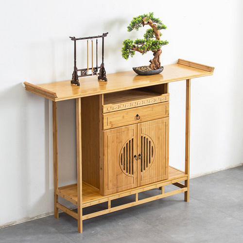 速发财实供桌佛台家用新中供神木佛龛佛柜立柜带门神龛简约神台式 - 图2