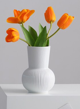 速发蜀客简约白色装饰干花门厅陶瓷花瓶家居桌面插花摆件花器