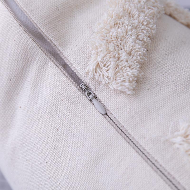 北欧简约簇绒棉麻组合抱枕几何色块靠垫客厅沙发抱枕套床头枕套 - 图1