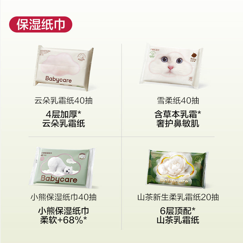 【20元任选4件】babycare手口湿纸巾棉柔巾乳霜纸湿厕纸小包便携