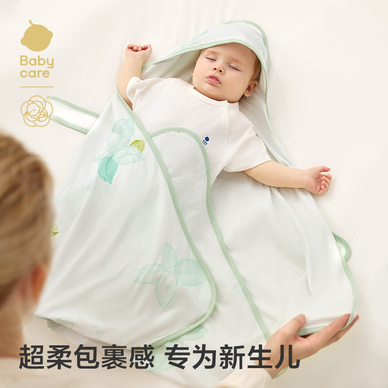 babycare婴儿抱被初生纯棉a类春夏款新生儿防惊跳襁褓巾宝宝包单