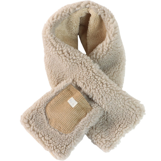 Winter scarf with velvet and thickened pockets, cross-adjustable and windproof