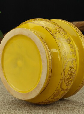 速发家用陶瓷香炉黄色有求必应佛光普照莲花炉熏香炉佛前供奉摆件