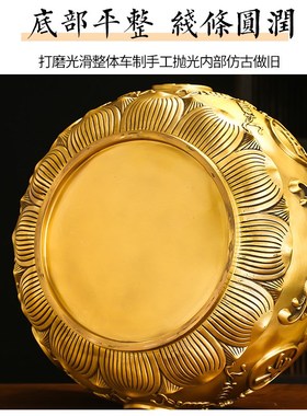 速发全铜存福聚宝盆客厅桌面摆件中式家居店铺酒柜五罐钱黄铜米缸