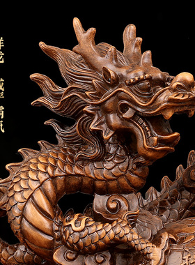 速发聚司缘盛世祥龙生肖龙摆件招财品公善办公室装饰工艺礼龙摆饰