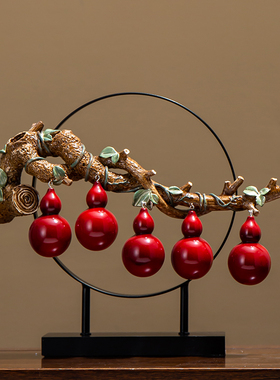 速发五福居门葫芦摆件玄关客厅家中式福禄禅意送搬新礼物乔迁新临