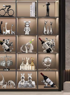 速发轻奢高家大气装柜装饰品摆件套酒高档客厅餐边电视玻璃柜端居