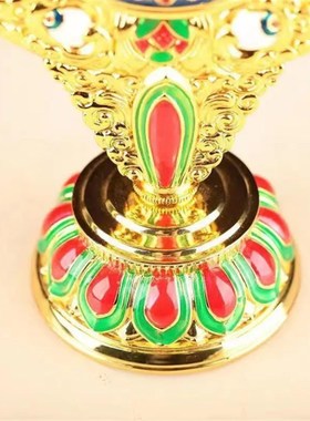 速发藏传密宗用品供金电镀彩绘转金法轮王七政宝佛奉供前摆件合修