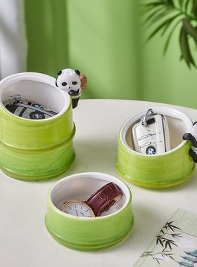 速发可爱摆猫收纳玄关熊件创意家居装饰门客厅入户品鞋柜乔迁礼物