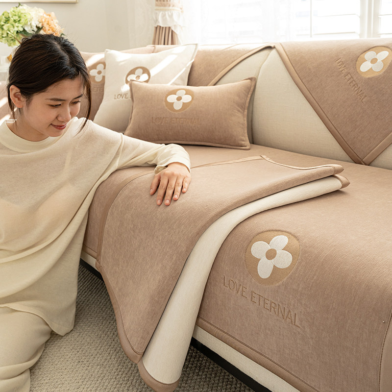 速发雪尼尔沙发垫防猫抓四季通用防色约罩简套高端盖布咖滑坐垫子,淘宝优惠券,粉丝福利购,淘宝优惠卷