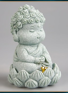 速发国潮意青砂石创遥小神仙财神青砂石桌面逍风茶宠家居摆件鱼缸