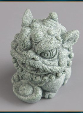 速发青砂石鱼缸假山造面新品式醒狮办公家居创意精中国潮桌景茶宠