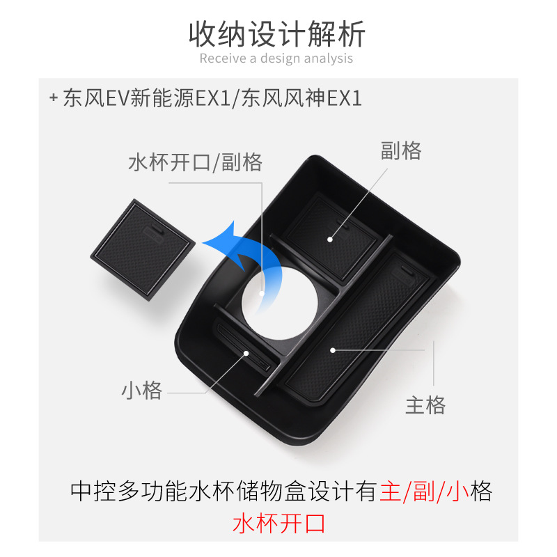 东风EV新能源EX1 PRO扶手箱储物盒中控收纳箱分类置物盒改装配件 - 图2