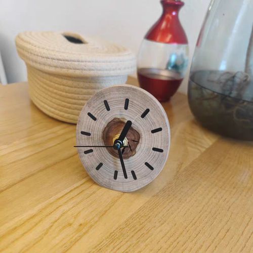 原木实木台钟家用客厅摆放桌面钟表现代简约卧室钟表静音摆钟摆件 - 图0