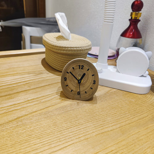 原木实木台钟家用客厅摆放桌面钟表现代简约卧室钟表静音摆钟摆件 - 图3