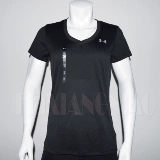 Under armour, спортивная быстросохнущая футболка для спортзала, (в наличии на складе), короткий рукав, V-образный вырез, облегающий крой, для бега
