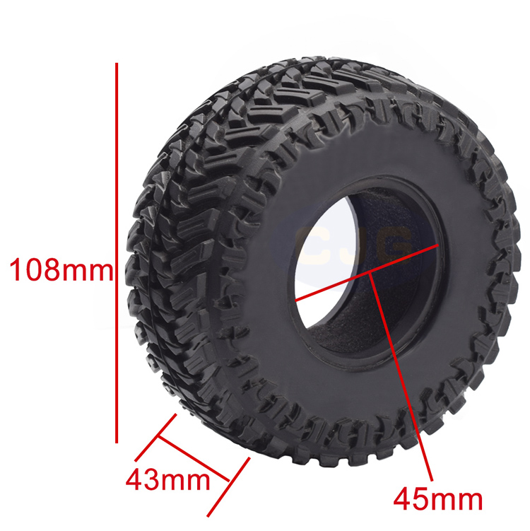 1.9寸胎皮108mm 1/10 攀爬车SCX10 90047 d90 d110 TF2 TRX-4轮胎 - 图1