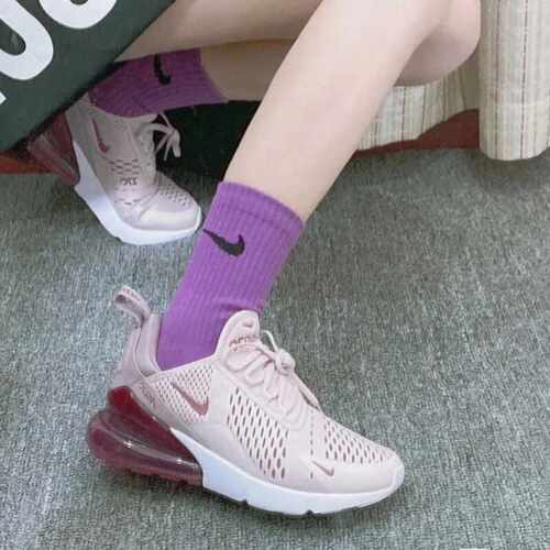 Nike耐克Air Max 270女款 粉紫 大气垫缓震透气 跑步鞋AH6789-601 - 图0