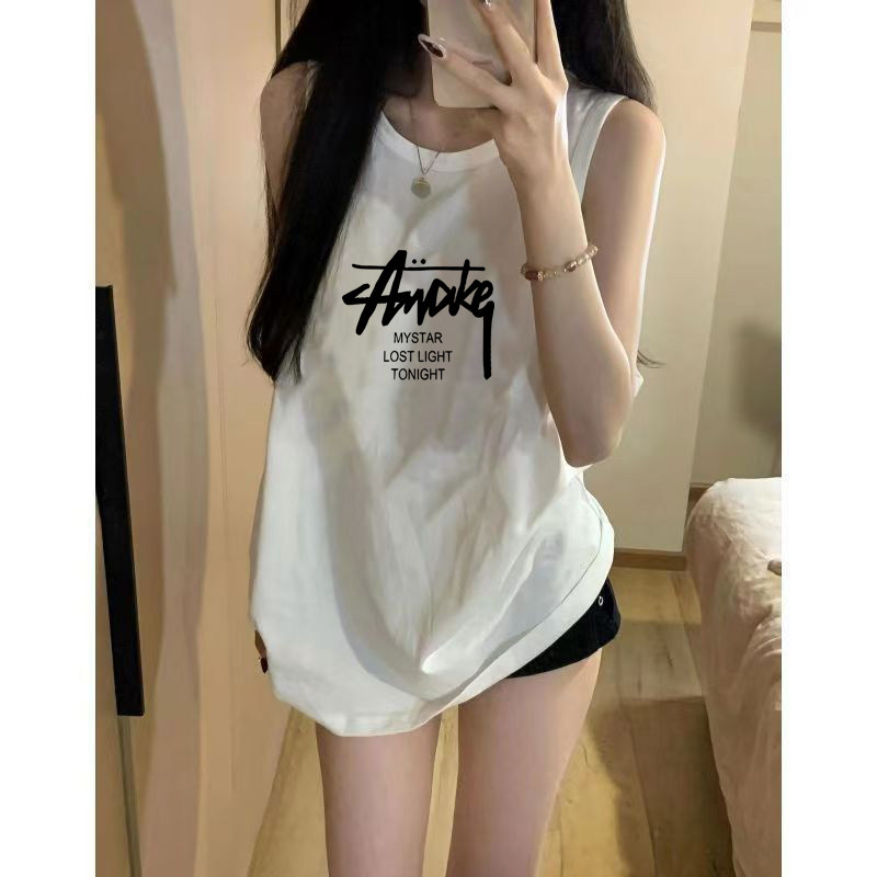 纯棉中长款无袖t恤女2025夏季甜辣小吊带背心外穿设计感小众上衣,淘宝优惠券,粉丝福利购,淘宝优惠卷