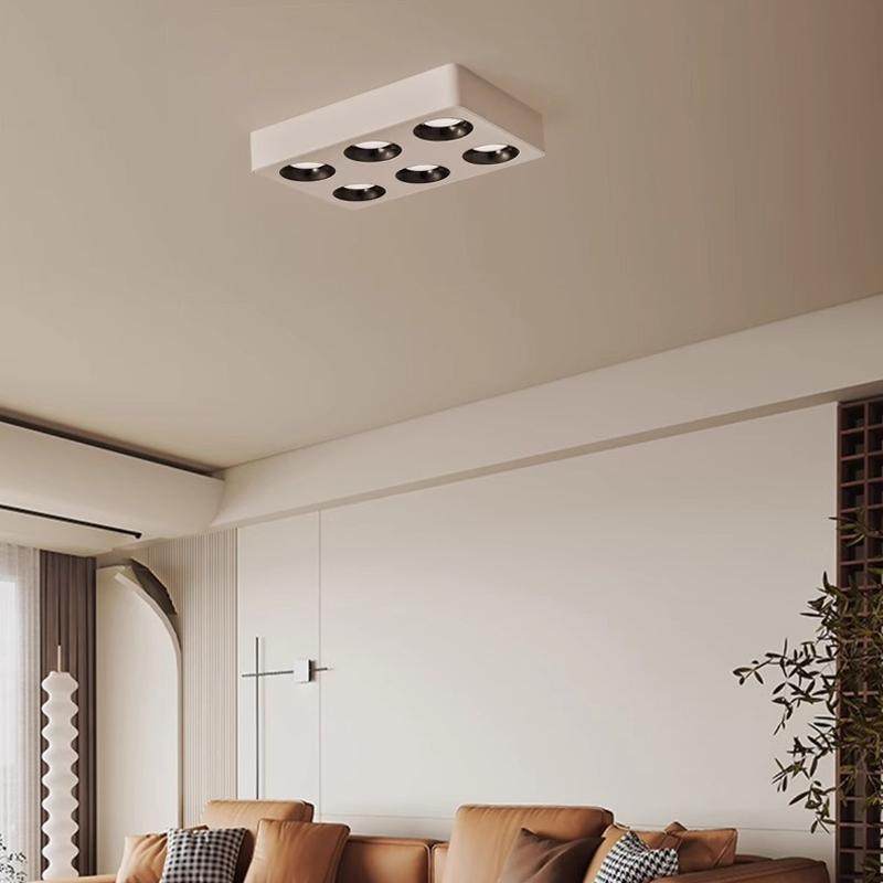 智能明装斗胆灯全光谱led客厅无主灯大瓦数6头超薄吸顶灯护眼筒灯,淘宝优惠券,粉丝福利购,淘宝优惠卷
