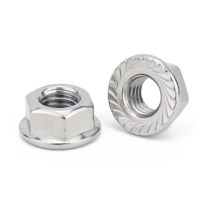 Hexagonal flange with toothed anti-slip female