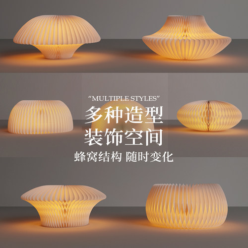 十八纸翻花灯创意台灯卧室书灯客厅小夜灯床头现代简约led灯学习 - 图1