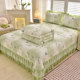 Autumn and winter milk velvet bed cover four-piece set thickened quilted skirt