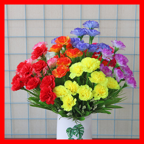 单支假花仿真花塑料花假花小邹菊装饰花栅栏插花绢布花向日葵花艺 - 图1