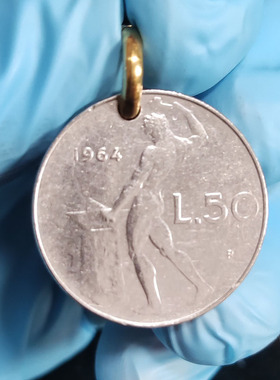 硬币吊坠火神打铁幸运币吊坠