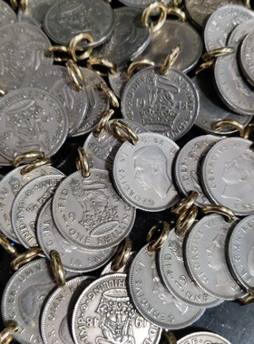 英国狮子复古钥匙幸运币饰品吊坠