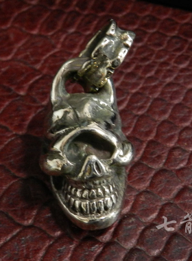 高山隆独眼骷髅吊坠黄铜紫铜