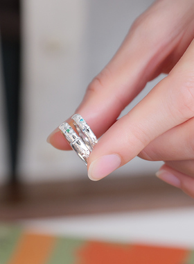 原创定制闭口999足银情侣对戒