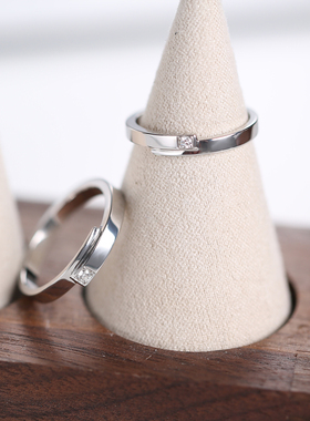 999足银闭口情侣戒指不期而遇