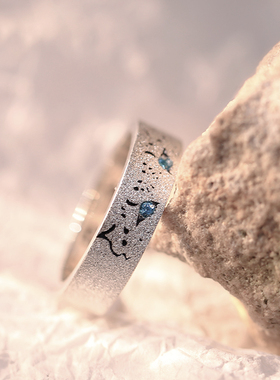 雪豹999足银定制闭口情侣对戒