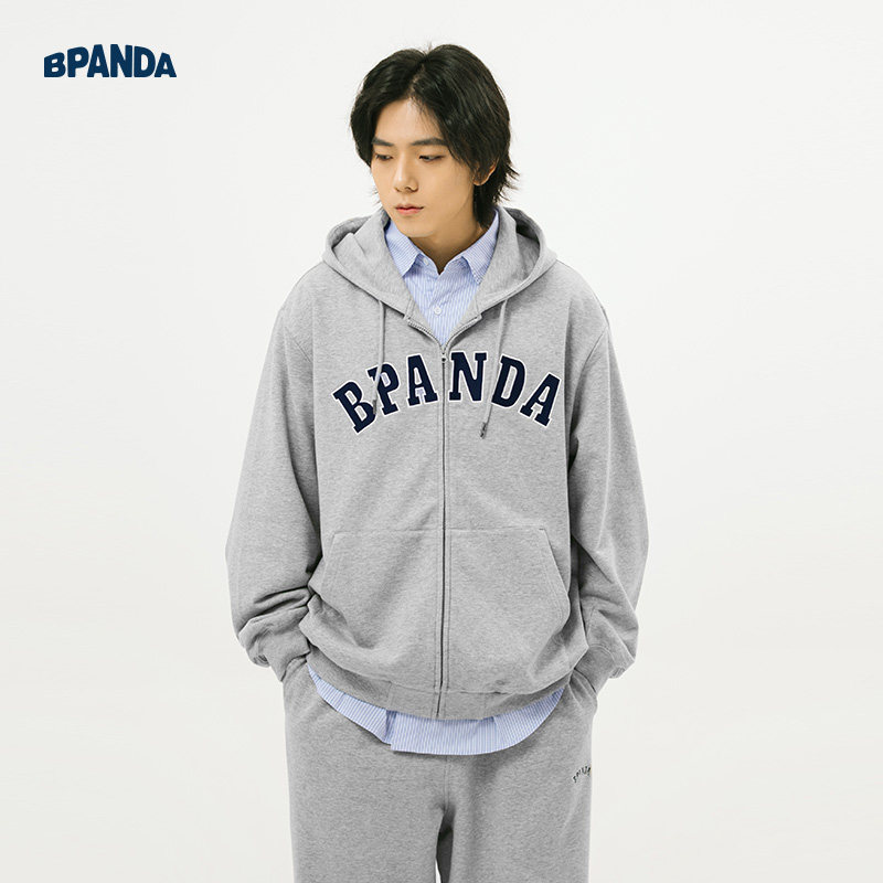 熊猫本连帽男春季贴布绣国潮卫衣 benpanda熊猫本卫衣