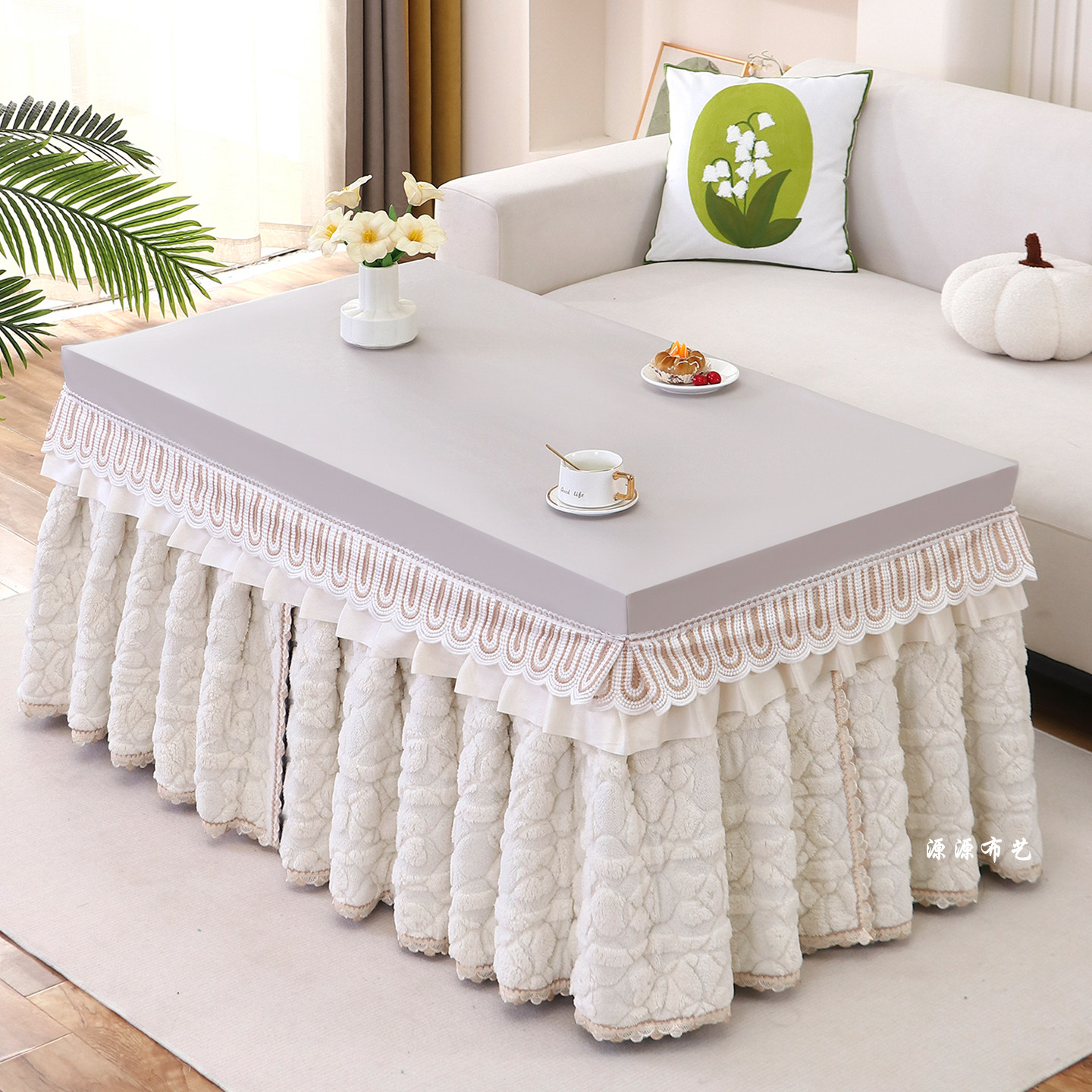 烤火罩新款加厚绒裙开叉长方形电暖炉套冬季茶几套PU防水防油皮盖,淘宝优惠券,粉丝福利购,淘宝优惠卷