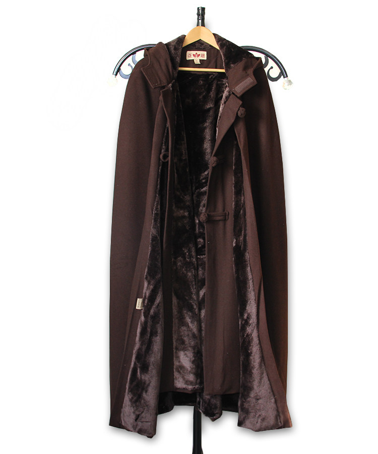 正念加厚高档毛呢打禅长款禅修披风 正念毛呢大衣