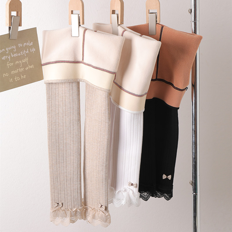 女童打底裤儿童长裤子秋冬季加绒加厚款白色宝宝蕾丝花边保暖高腰,淘宝优惠券,粉丝福利购,淘宝优惠卷