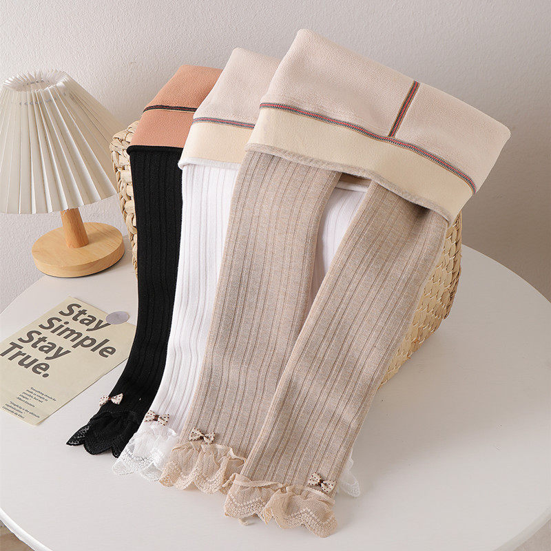 女童打底裤儿童长裤子秋冬季加绒加厚款白色宝宝蕾丝花边保暖高腰,淘宝优惠券,粉丝福利购,淘宝优惠卷