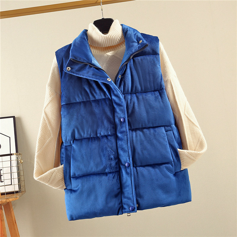 金丝绒短款秋冬韩版学生坎肩棉马甲 贝西米服饰马夹