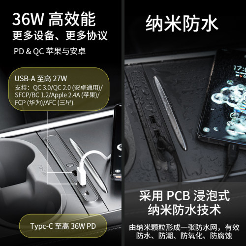 特友（TEYOU）适用特斯拉Model3/Y Mini Hub USB电子扩展坞JOWUA - 图1