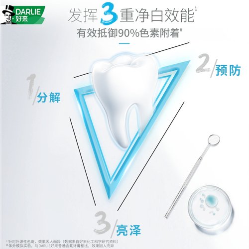 DARLIE好来原黑人专研亮白牙膏含氟成人专用牙齿清洁官方正品 - 图1