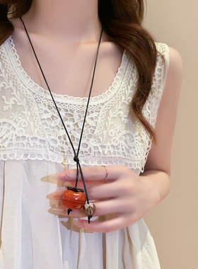 柿柿如意~柿子吊坠长款项链