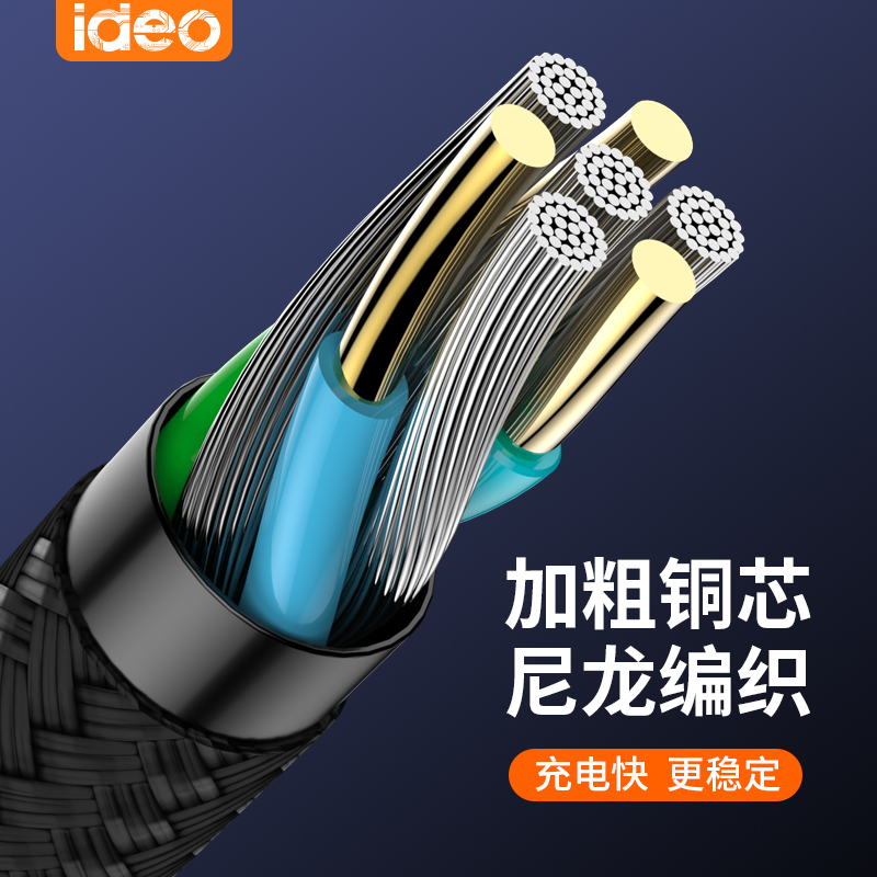 ideo30W快充数显数据线pd100W充电线器14Promax适用于苹果笔记本iPhone13PiPad手机11充电脑加长8防折断 - 图2